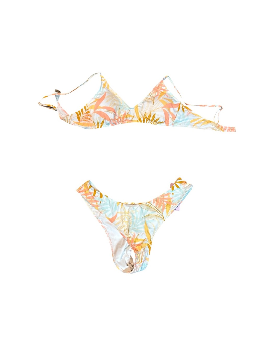 NWT wild fable Peach & Aqua Tropical Leaf Bikini Set